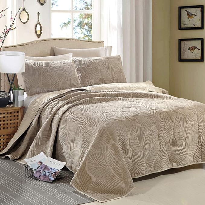 Xiuwoug Dessus De Lit Matelasse Couvre Lit Patchwork Courtepointe Boutis Jete De Lit 2 Personnes 100 Coton 3 Pieces Couvre Lit En Microfibre Decoratif Avec Housses Doreiller Blanc 230x250cm Cuisine Et Maison Dessus De Lits Et