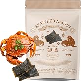 Korean Food Seaweed Nachos, Chilli Crab Flavor, Crispy Gourmet Snack, 40g | Light and crispy seaweed snack with savory chilli crab flavor in a resealable pack