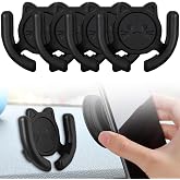 HOMEFOX Multi-Surface Holder Car Mount 4 Pack Compatible for Popsocket Grip Holder for Pop Socket Mount Device Support Accessory Home Office Desk Wall Mount Cute Cat Strong Adhesive Sticky Pad (Black)