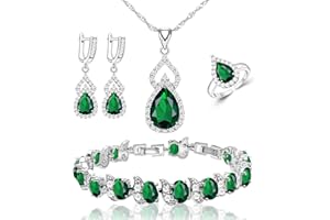 LMXXVJ Women Jewelry Set Platinum Plated Necklace Open Ring Earrings Bracelet Set,Birthday/Anniversary Mother’s Day Jewelry Gifts for Mom/Wife/Sister/Best Friend