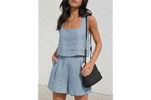 Two Piece Shorts Sets for Women Vacation Trendy Lounge Sets Casual Sleeveless Summer Outfit Airport Suits Trendy Clothes
