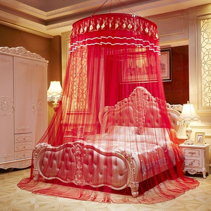 Plafond De Dome Bebe Moustiquaire Grande Taille Baldaquin Ciel De Lit Pour Lit Double Intensification Maille Dense Filet De Lit Moustiquaire Bazis Az