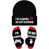 Labeol Gamer Gifts Stocking Stuffers for Teen Boys Kids Men Him Dad Adults | Funny socks beanie hat novelty christmas birthday gifts for him men boyfriends game lovers warm cozy everyday wear