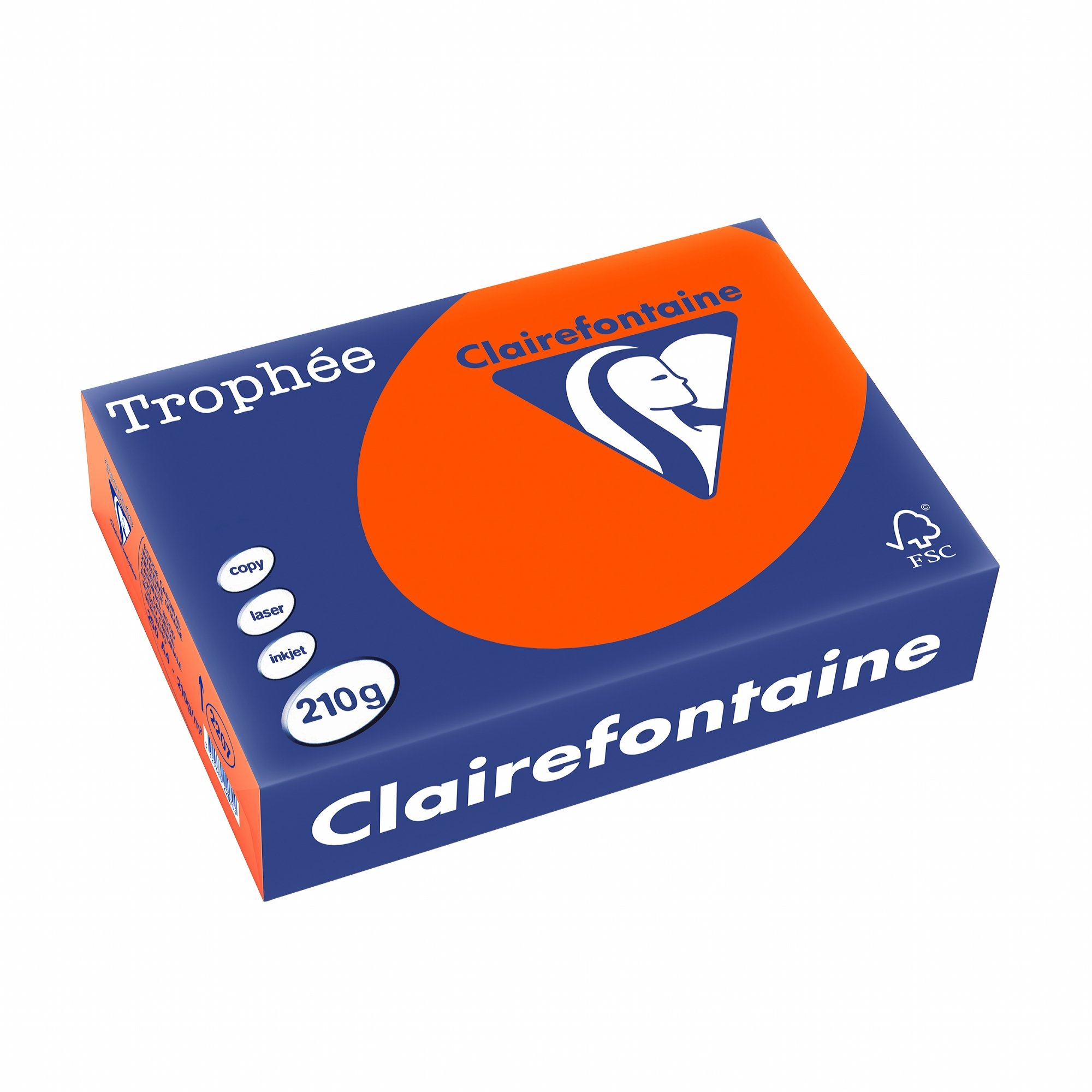 Clairefontaine 2207C Trophee Printer/Copier Paper Intense Colours DIN A4 210 g 250 Sheets Brick Red 1 Ream โ image 1