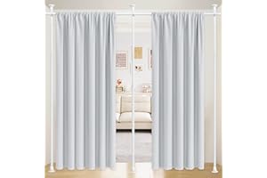 CALCHELE Room Divider Curtain Rod, No Drilling Rod, 48-120inch (H) 28-144inch(W) Adjustable Partition Hanging Room Dividers, Room Partitions and Dividers Floor to Ceiling Self Stand for Space Partition White
