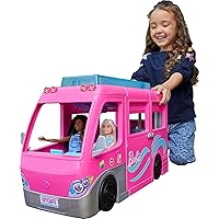 Barbie Camper, Doll Playset with 60 Accessories, 30-Inch-Slide and 7 Play Areas, Dream Camper