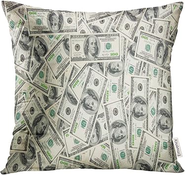Amazon Com Vanmi Throw Pillow Cover Green Bill The Many Dollars