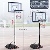 Yaheetech Portable Basketball Hoop Stand 170.5-230.5 cm Height Adjustable view 3
