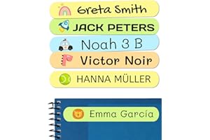 50 Personalized Adhesive Labels, 6x1 cm, for Marking Objects, Books, Lunch Boxes, etc.