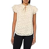 Anne Klein Womens Women's Ruffle Sleeve Tie-Front Top