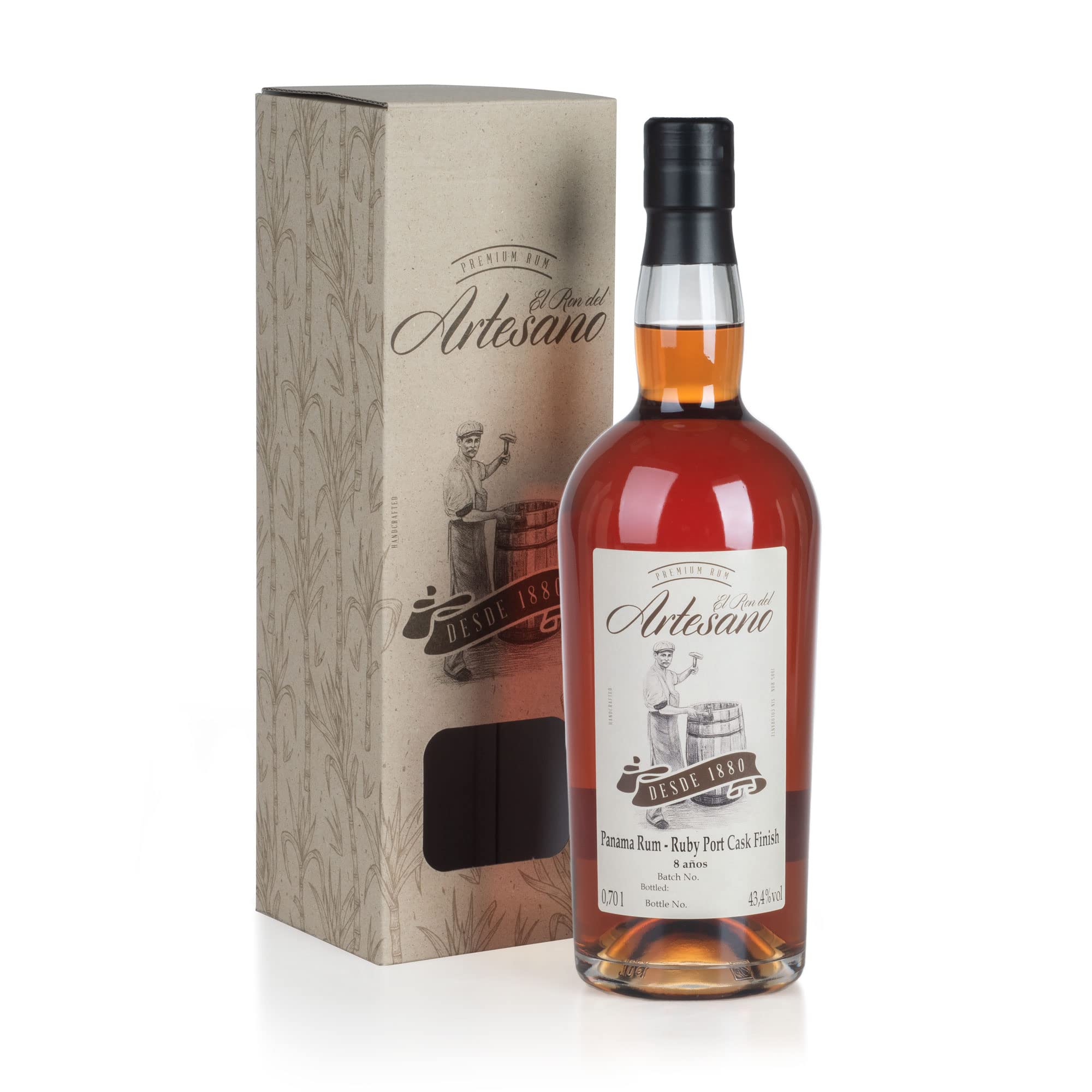 Rum I El Ron del Artesano I Ruby Cask I 8 Jahre I fassgereift I ohne Aromazusätze I 43,4% vol I 700ml