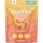 Oath Nutrition Hydration Electrolyte Powder, Complete Electrolyte Blend for Rapid Hydration and Muscle Support, 16 Single-Serve Packets, Peach Nectarine