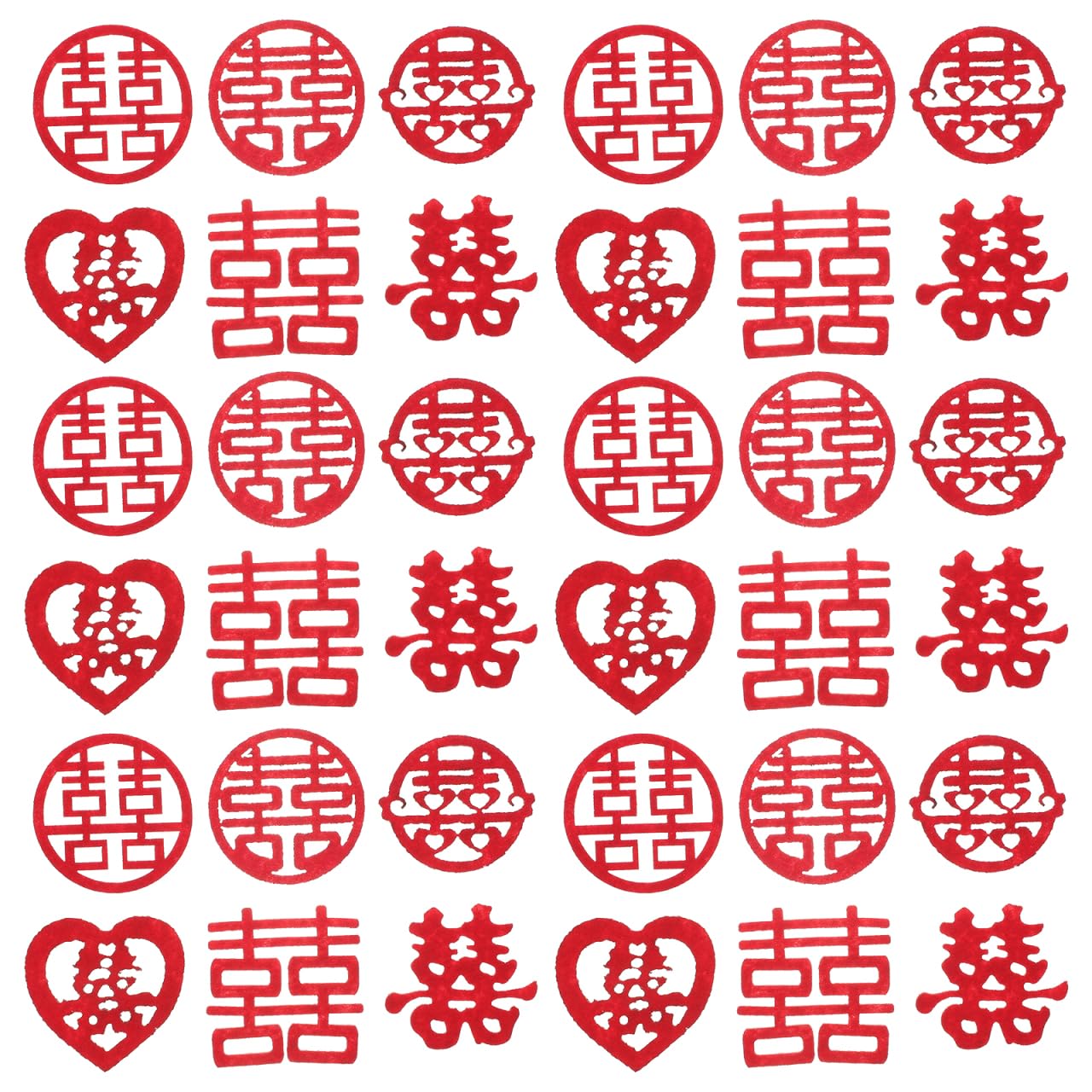 OFFSCH Chinese Wedding Scatter Confetti Xi Character Decoration 120Pcs Lightweight Table Scatter for Weddings Engagements Anniversaries Romantic Party