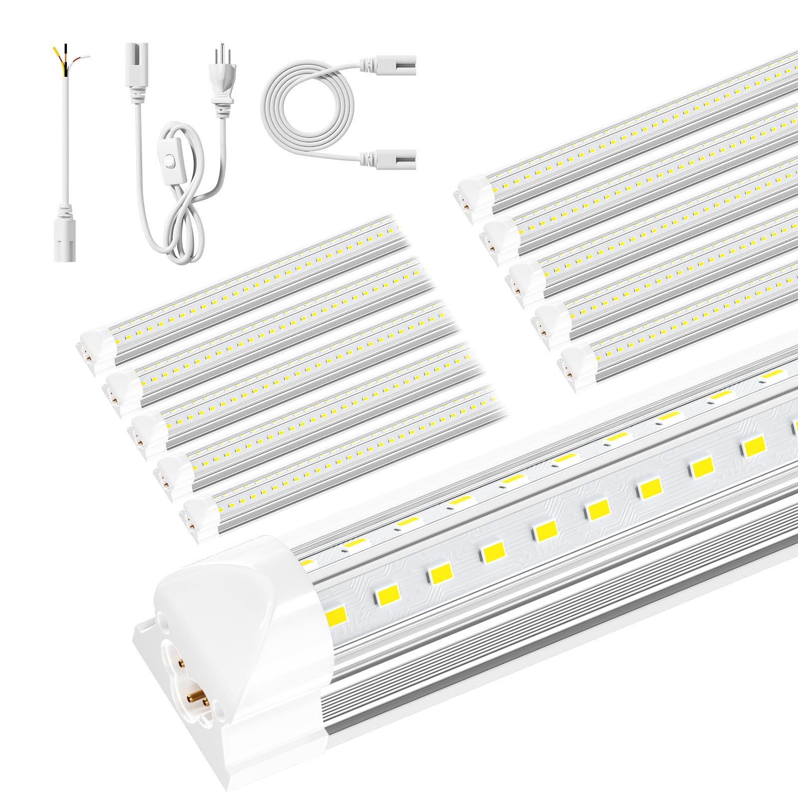 Photo 1 of ** USED / USTESTED ONLYLUX 8ft LED Shop Light - 90W 12000lm 5000K, 8 Foot LED Shop Light Fixture, V Shape Bulbs for Garage, Workshop, Warehouse, Plug and Play, Energy Efficient (10 Pack)