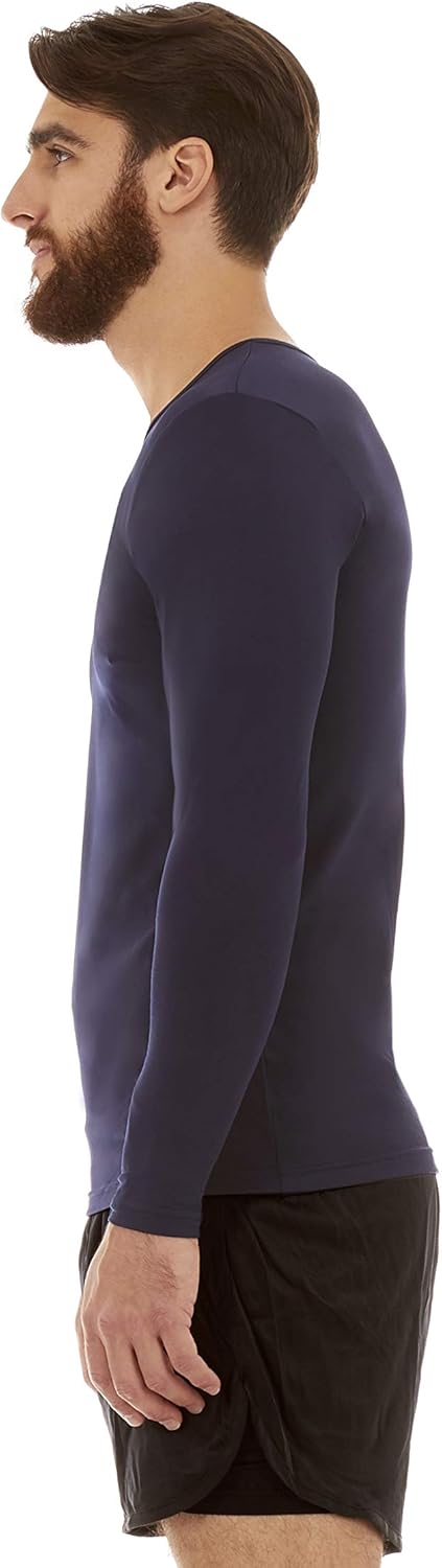 Thermajohn Mens Ultra Soft V-Neck Thermal Underwear Shirt - Fleece Lined Long Sleeve Underwear Long Johns T Shirt at  Men’s Clothing store