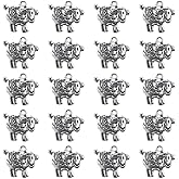 Uniquer 20Pcs Sheep Stainless Steel Charms Pendants Antique Silver Cute Sheep Pendant 0.7inch Mini Animal Shape Dangle for Jewelry Making Necklace Bracelet Earring Accessories