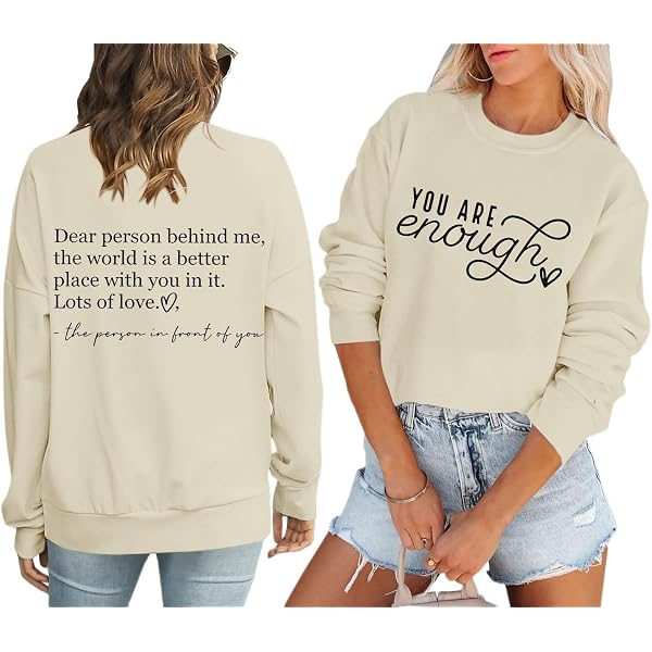 Felpa con cappuccio da donna con scritta Love Person dietro di me, se leggi questo, ti succede qualcosa di buono, Blu marino, L