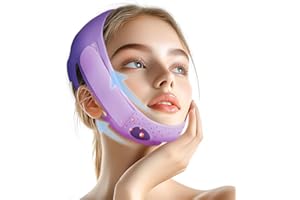 ONLUKY V-Line Face Lifting Mask, Double Chin Reducer Chin Support Strap V Shaped Face Mask (Light Purple)