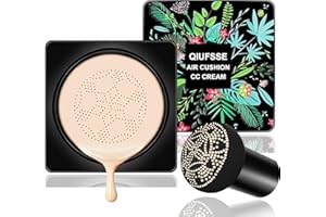 QIUFSSE Mushroom Head Air Cushion CC Cream Foundation Air Cushion BB Cream Concealer Moisturizing Brighten Makeup Long Lasting Waterproof-Ivory