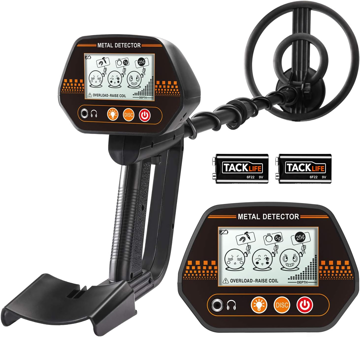 TACKLIFE Metal Detector, MMD02 Metal Detector, Dual Mode Detection, LCD Display and Tone Alarm
