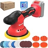 Cordless Car Buffer Polisher for Milwaukee M18 Battery(NO Battery),6 In Brushless Buffer Polisher Kit , 8 Variable Speed 5500RPM Orbital Polisher for Car Detailing Waxing,14PCS Polishing Accessories