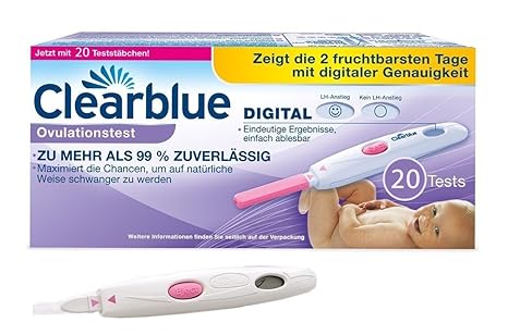 Clearblue Digitaler Ovulationstest 20 Stück Vorteilspack + 50 Ovulationstests mit optimaler Sensitivität 20 miu/ml