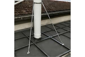 Stove Pipe Roof Support Bracket Chimney Pipe Brace Holder, 3 1/8 in - 11 in Hoop Wall Drain Tube Fixing Clamp, Side/Top Mount