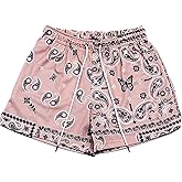 BOOMLEMON Mens Paisley Shorts Mesh Graphic Print Retro Casual Shorts Athletic Gym Basketball Running Short Pants