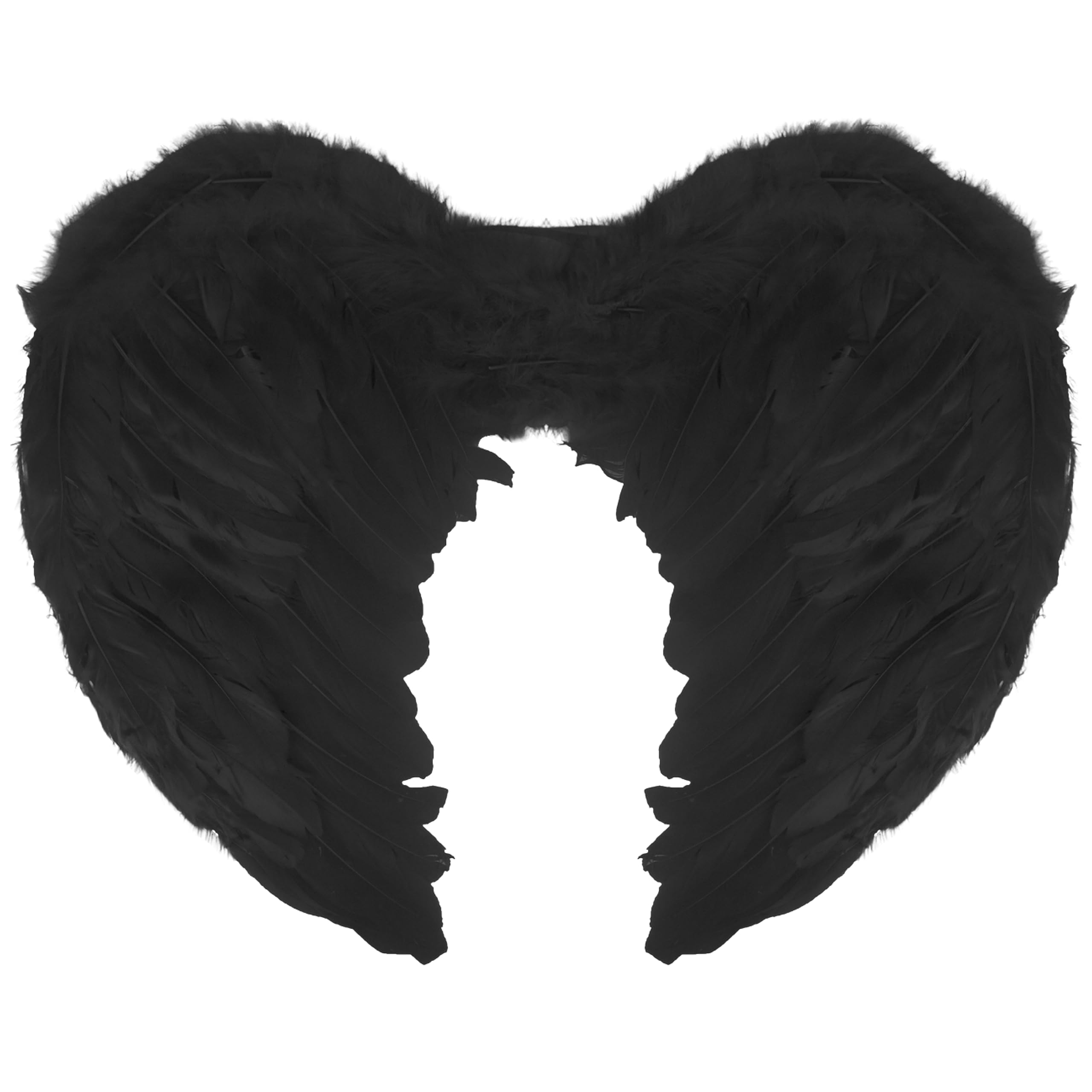 Lizzy | Feather Angel Wings | Black, Cosplay Accessory, Lightweight | Fits Girls Women, Photo Prop, Fancy Dress | Halloween, Cosplay Party Costumes