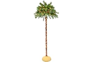 Puleo International 6 Foot Pre-Lit Artificial Palm Tree with 150 UL-Listed Clear Lights