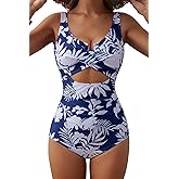 EVOCRCO Women's Underwire One Piece Swimsuits Tummy Control Bathing Suit Cutout Swim Suit Push Up Swimwear