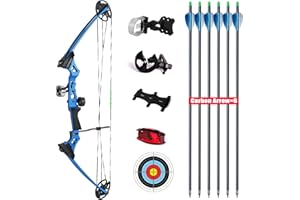 XGeek Archery Compound Bow and Arrow kit, Youth Compound Bow for Kids and Beginners, 290 Fps USA-Made Limb, 17"-27" Draw Length, 10-30 Lbs Draw Weight
