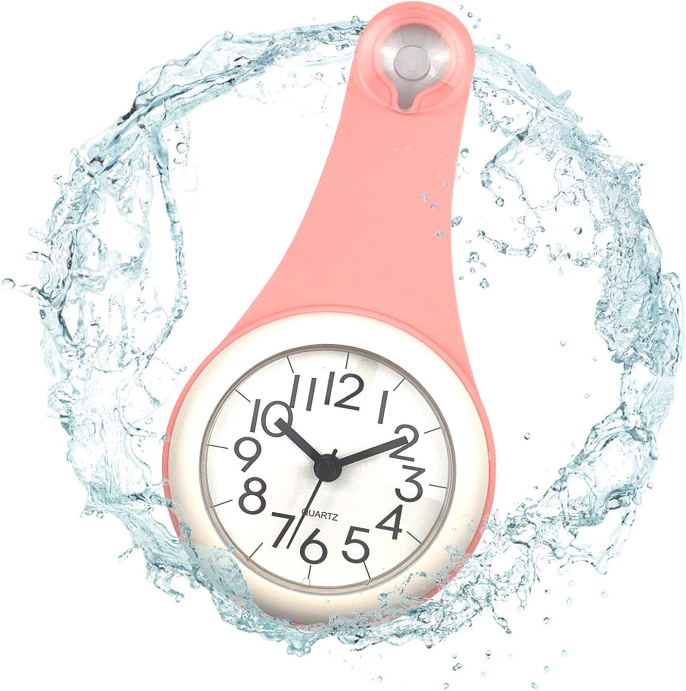 AUKBEC Bathroom Waterproof Suction Hanging Wall Clocks Portable