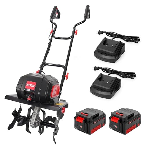 MZK 40V 12-inch Cordless Garden Tiller, 12In Width and Depth