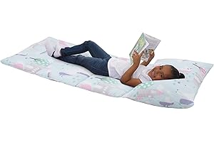 Everything Kids Pink, Light Blue and Lavender Unicorn Deluxe Easy Fold Nap Mat
