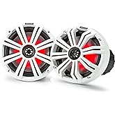 KICKER 8" White Marine LED Speakers - 1-Pair of OEM Replacement Speakers
