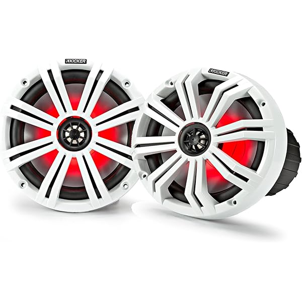 フルールYahoo 店KICKER KMFC65 6.5インチ 195W ホワイトマリンLEDスピーカー サーフェスマウントポッド