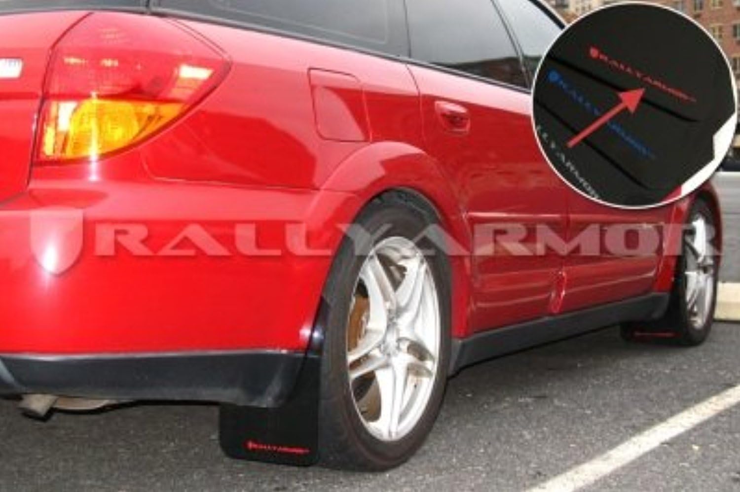 Rally Armor UR Flaps 05-09 Legacy GT & Outback Blk w/ Red Logo