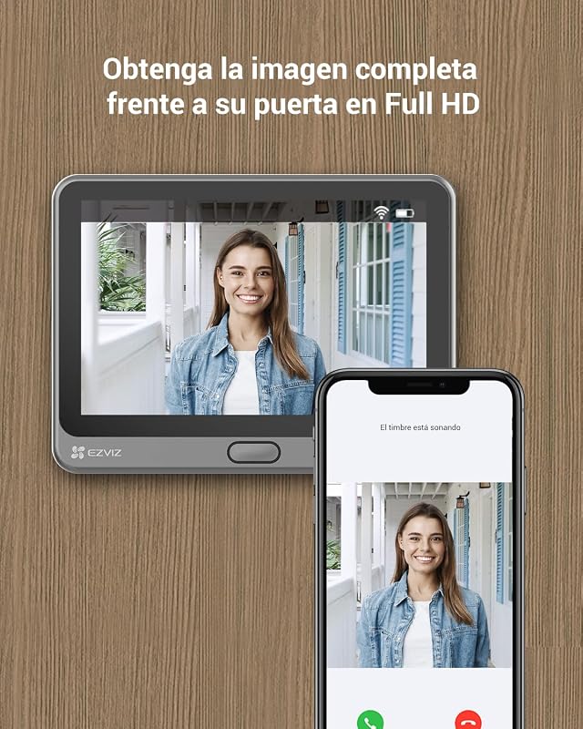 Mirilla Digital de Puerta con Pantalla Táctil a Color de 4.3'' Cámara Video Timbre Inalámbrico Monitor con Batería Recargable 4600mAh,PIR Detección de Movimiento,Audio Bidireccional,Modelo CP4