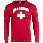 Lifeguard | Red UPF 50+ Sunblocking Sun Shirt Performance Uniform Costume Hoodie T-Shirt