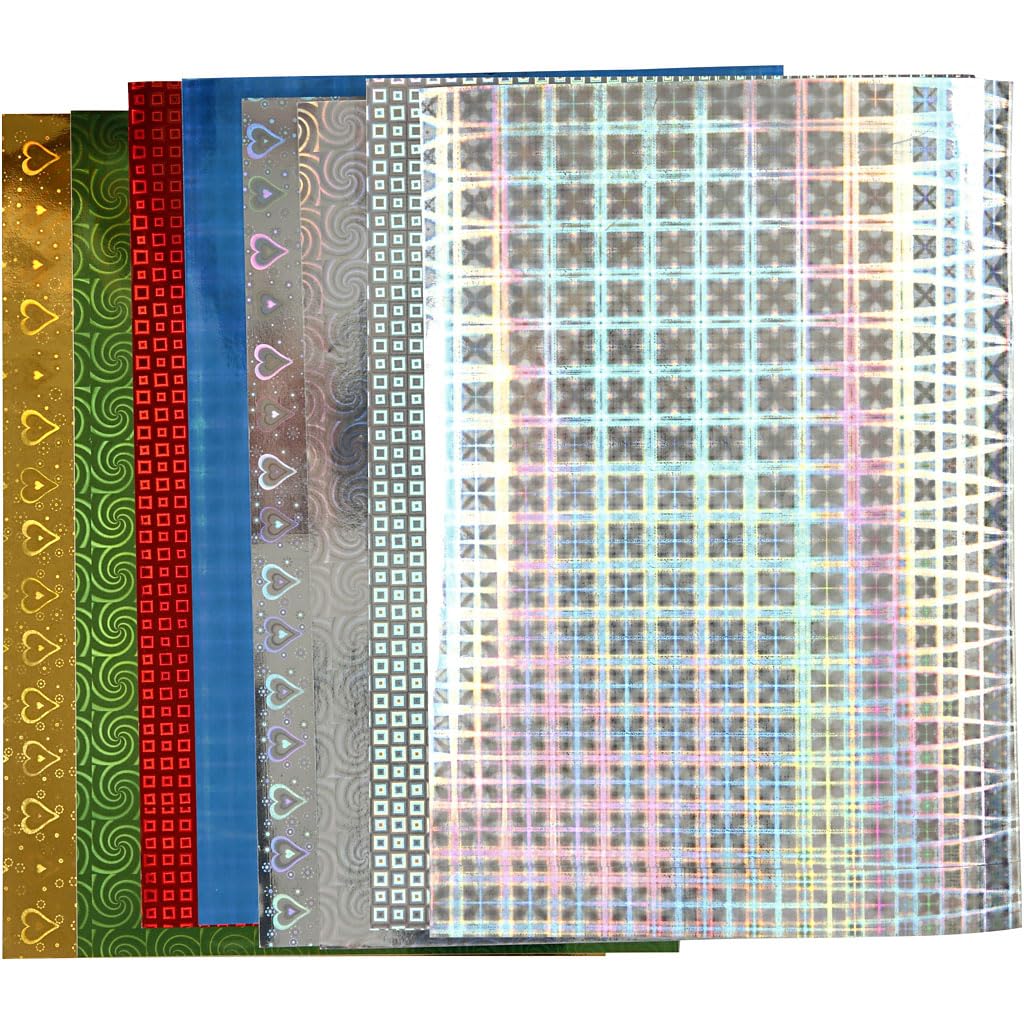 Creativ 449470 Holographic Paper, A4 21x30 cm, 120 g, 8asstd Sheets