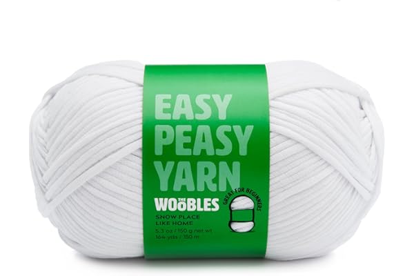 The Woobles Easy Peasy Yarn, Crochet & Knitting Yarn for Beginners with Easy-to-See Stitches - Yarn for Crocheting - Worsted Medium #4 Yarn - Cotton-Nylon Blend