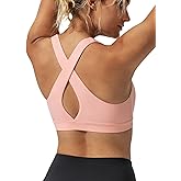 Yvette Yoga Sports Bras for Women Light Support Sexy Criss Cross Back Bra with Removable Pad