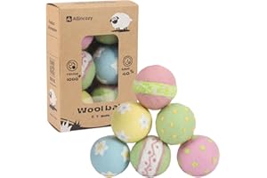 ALLINCOZY Wool Dryer Balls Laundry Reusable, Natural Eco-Friendly Fabric Softener Reduce Clothing Wrinkles, New Zealand Wool Laundry Balls for Dryer (Pack of 6, Pastoral)