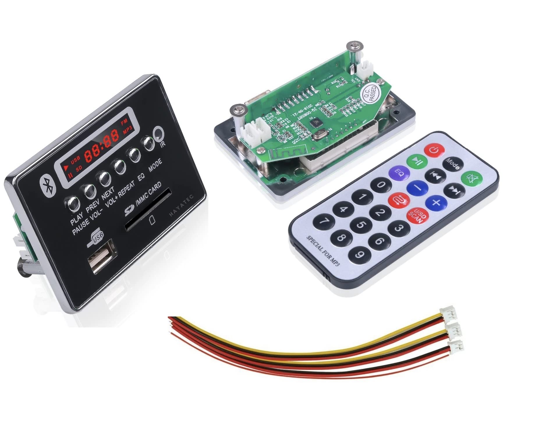 12V Car Audio MP3 Bluetooth Player DIY Kit - USB TF FM Radio Module with Fascia WMA/WAV/FLAC Decoder Board 5V 12V Music Player for Ride On Car