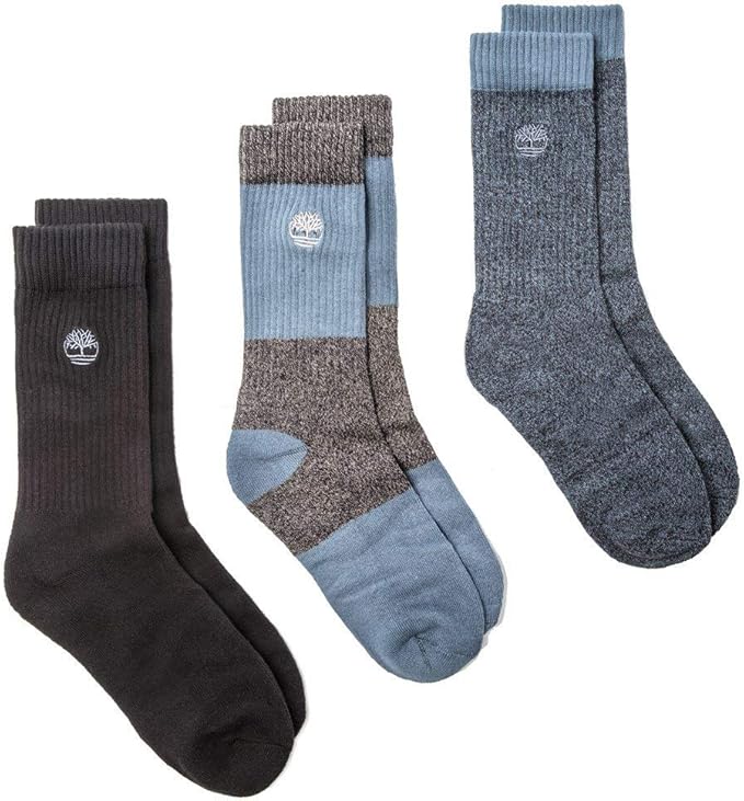 Timberland Mens 3 Pack Crew Socks Multi Medium Amazon.co.uk Clothing