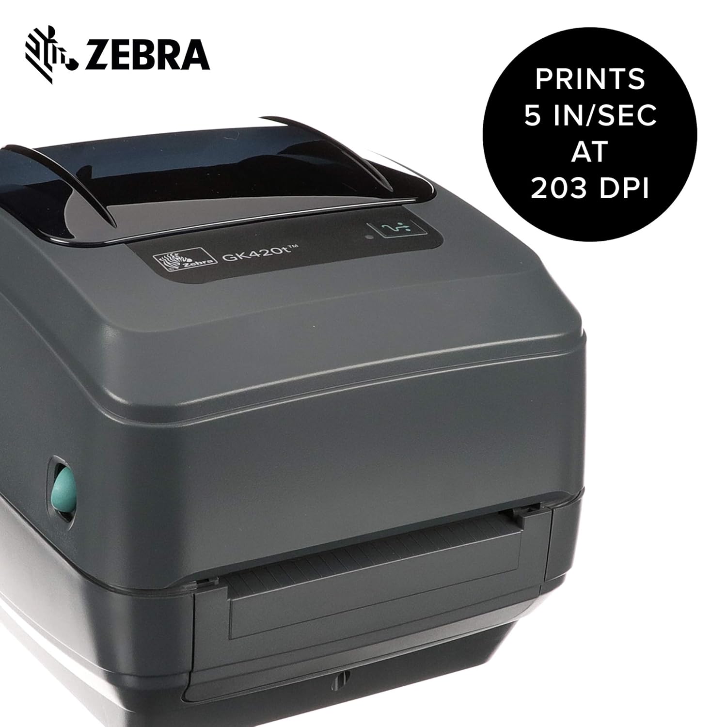 Zebra - GK420t Thermal Transfer Desktop Printer for labels, Receipts, Barcodes, Tags, and Wrist Bands - Print Width of 4 in - USB and Ethernet Port Connectivity - GK42-102210-000: Industrial & Scientific