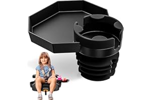 INTEGRAL Kids Travel Tray – Large Base - Car Seat and Car Cup Holder Tray - Tray for Snacks, Entertainment, Toys – Includes Cup Holder – Fits Most Car Seats