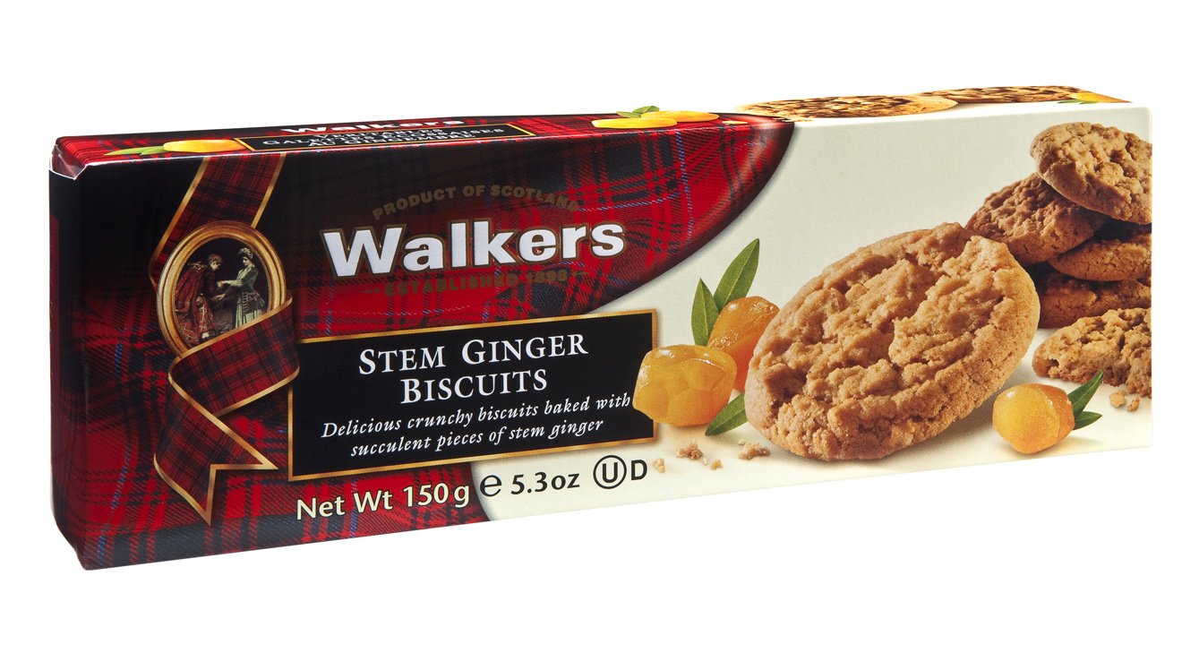 Walkers Stem Ginger Biscuits, 5.3Ounce Boxes (Pack of 12)