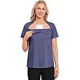 Deyeek Chemo Shirts for Port Access Women with 2 Hidden Side Zippers Post Surgery Short Sleeve Tear Away Adaptive Top Tees